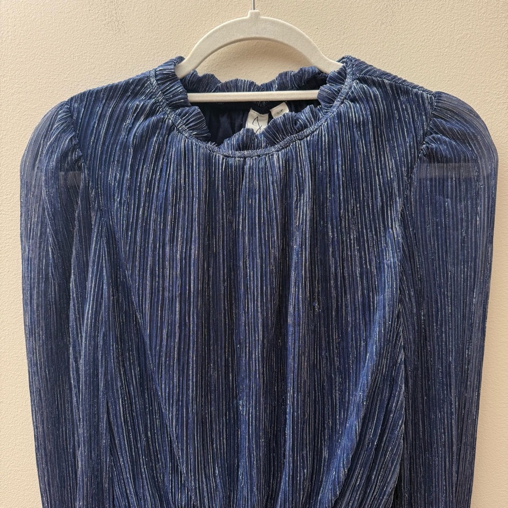Joie Blue Long-Sleeve Smocked Blouse - Picture 6 of 8